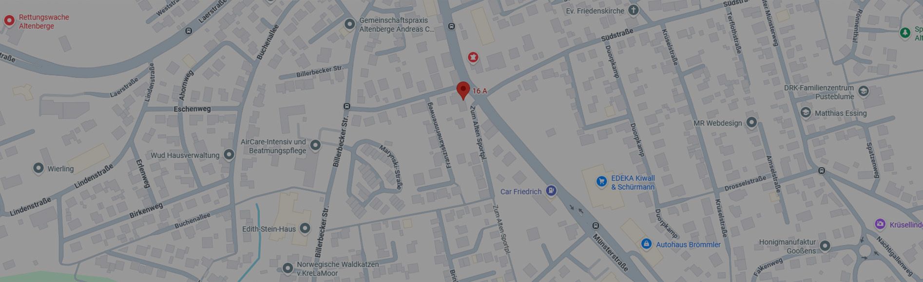 Standort des Unternehmens - Screenshot von Google Maps